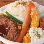 ミックスグリルハンバーグ弁当（1ポンドのステーキハンバーグ タケル 日本橋オタロード店）