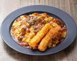 チキンデミオムライス&エビフライ2本 Demi-Glace Chicken Omelette Rice with Fried Shrimp (2 Pieces)(チキンライス大和屋)