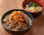キムチ牛丼とミニうどん(冷)（丼とミニうどんのぶん福）