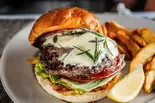 ローズマリーレモンバーガー (フレンチフライ付き) Rosemary Lemmon Burger with French Fries(BurgerMania白金高輪店)