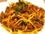 延吉風の羊肉辛味噌和え【特色拌羊肉】（川覇王）