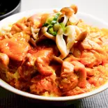 キノコの親子丼(鶏 80g)とお吸い物 Oyako-don with mushrooms (80g chicken) and soup（【出汁の親子丼】鶏ヶ屋(TORIGAYA)～南阿佐ヶ谷店～）