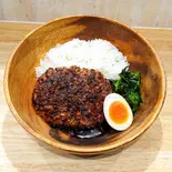 オリジナル醤油ハンバーグディッシュ(ハンバーグ約190g、ライス約200g、スピナッチ、ハーフフレーバーエッグ)（お肉屋さんの本気ハンバーグ！）
