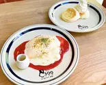 クワトロチーズオムライスクラシックパンケーキセット（eggg cafe 国分寺店）