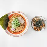武蔵野油そば＆ミニチャーシュー丼セット【レンジ油そば】（武蔵野アブラ學会 神田店）