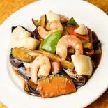 海老となすのオイスターソース炒め（福餃子）