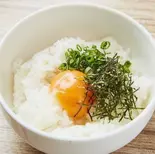 温泉卵かけご飯（豚汁と米 一之江店 Pork soup and rice）