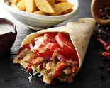 【 人気NO1！】『やみつきビーフ＆ヘルシーチキン』ケバブ トルティーヤロール【ポテト付き】（Mrs Istanbul Kebab Delivery 高宮1丁目2号店）
