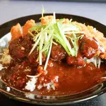 ハラミカツ丼 デミマスタードソース（ペッシェロッソ）