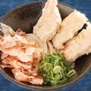 菜彩鶏のかしわ天醤油うどん(並盛300→400g増量中！)