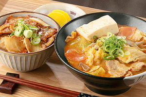 辛口 紅の豚汁と豚焼肉小丼