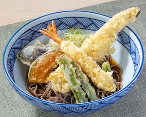 夢庵 活〆一本穴子と野菜の天ぷらぶっかけそば