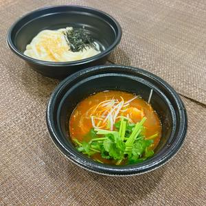 パクチー盛痺辛麻辣豚肉つけうどん