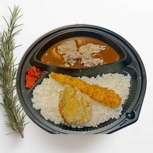 牛すじエビフライと唐揚げカレー