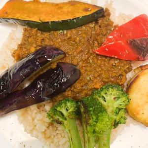 キーマカレー焼き野菜添え