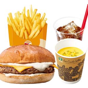 ゼッテリア ZETTERIA 【ディナーセット】4種のチーズバーガーFour-cheese Burger Dinner Set