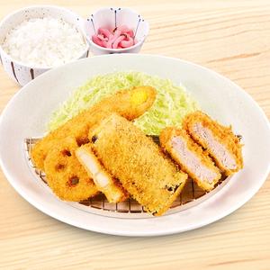 かつ庵 熟成ヒレかつと野菜フライ弁当 Aged Pork Fillet Cutlet + Fried Veggies Combo Meal
