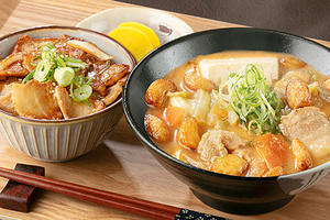 ゴロゴロにんにく豚汁と豚焼肉小丼