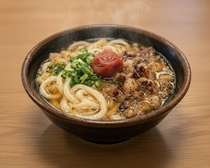 梅かすうどん