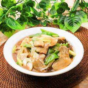 肉とネギの黒胡椒掛けご飯