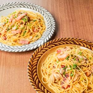 厚切りベーコンときのこの和風ペペロンチーノ