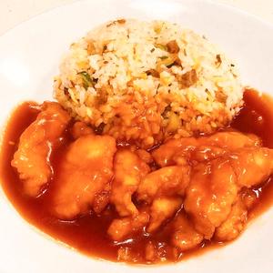 白身魚甘酢あんかけ炒飯