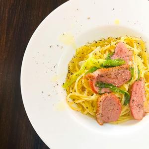 合鴨と九条ネギの和風パスタ