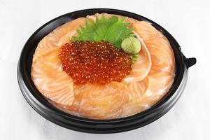 梅丘寿司の美登利総本店人気No.4 サーモン親子丼 Salmon oyakodon