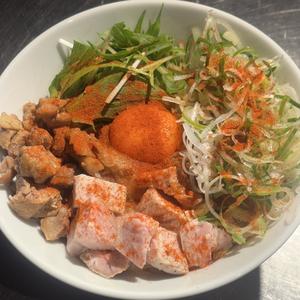 鶏まぜそばRED ネギ乗せ