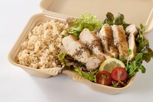 鶏あえずタンパク人気No.1 【おすすめ】グリルチキンと玄米セット Grill Chicken ＆ Brown Rice Set