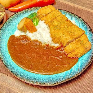 オリーブオイルで揚げたカツカレー