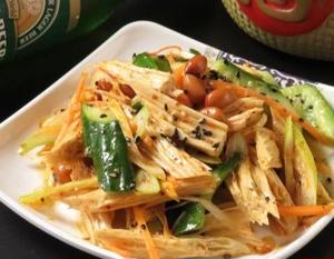 サラダ人気NO.1腐竹黄瓜花生米湯葉とピーナツの野菜和え