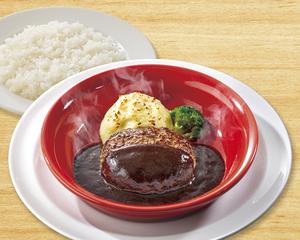 ビーフ100%粗挽き肉厚ステーキ風ハンバーグ弁当