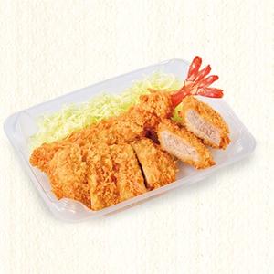 かつ庵 熟成ロースと熟成ヒレ大海老フライ弁当 ※ごはん無し
