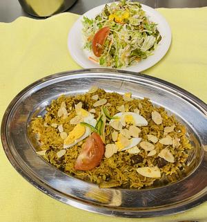 DEEP KITCHEN マトンビリヤニとサラダ/Mutton Biryani with salad