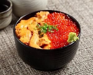 うにとイクラの2色丼 Sea Urchin and Salmon Roe Rice Bowl