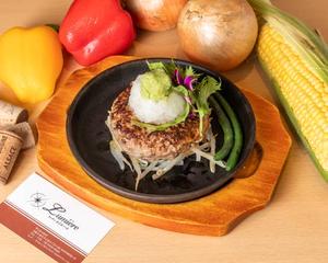 名物手ごねハンバーグ(小さめサイズ130g) わさびおろし ※ライス付き