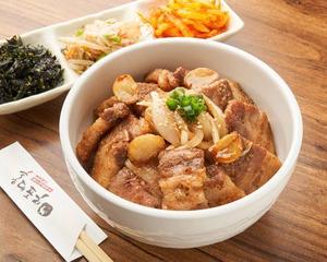韓国料理 ホンデポチャ サムギョプサル丼(おかず3品付き。)