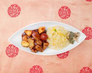 炒飯プレート酢豚 Fried Rice and Stir Fried Sweet and Sour Pork
