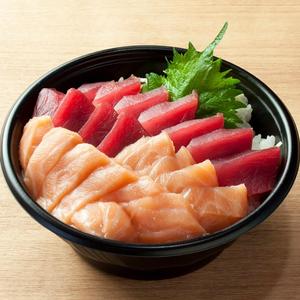 でか盛りまぐろサーモン丼