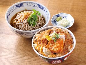柿家すし たぬきそば【冷・温】とカツ丼〔小〕セット