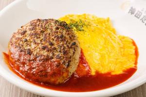 トマト＆ハンバーグオム Tomato Hamburger Omelette rice