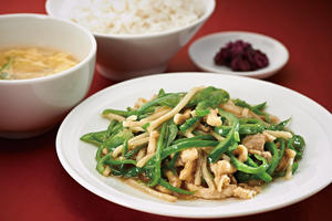 肉ピーマン炒め定食 Meat & Green Pepper Stir-Fry Set Meal