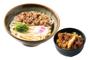 218_肉うどんミニソースチキンカツ丼