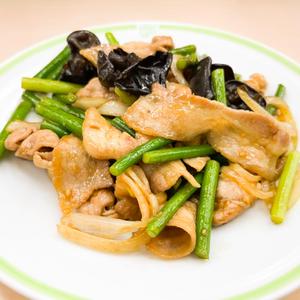 豚肉とニンニクの芽炒め  定食