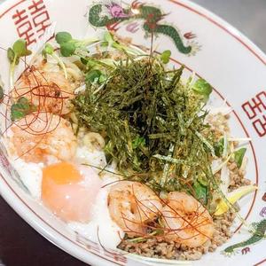 プリ海老ピリ辛油そば
