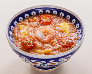海老とチーズのトマトのおかゆ