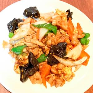 豚肉きくらげ玉子炒め定食