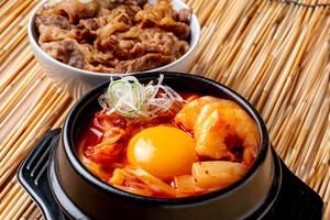海鮮チーズスンドゥブうどん～ミニカルビ丼セット～