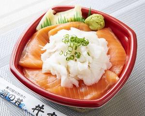 丼丸 サーモンえんがわ丼 Salmon ＆ Flatfish Fin Rice Bowl